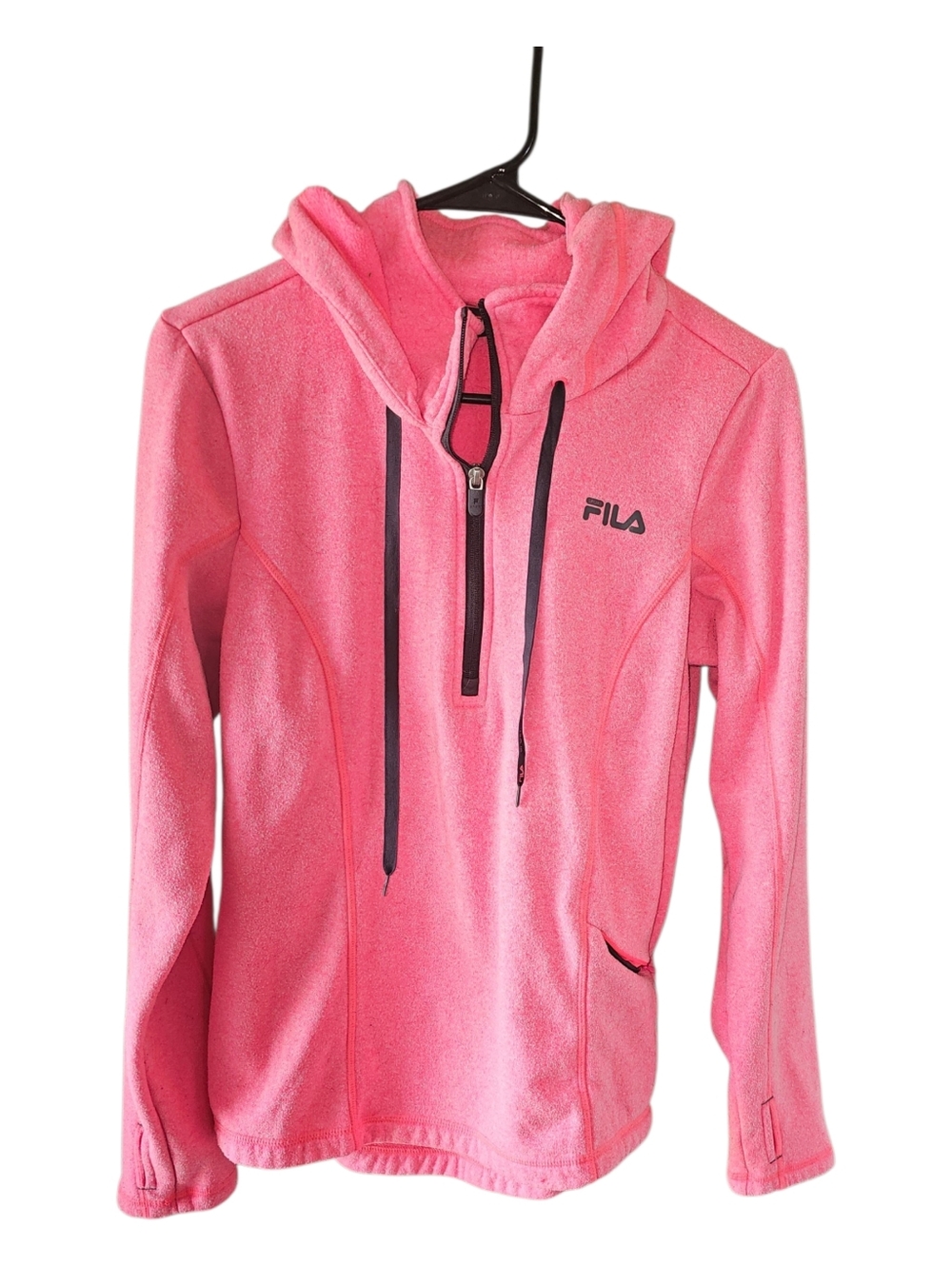 FILA Sport Pink / Coral Quarter Zip Running Hoodie Size M